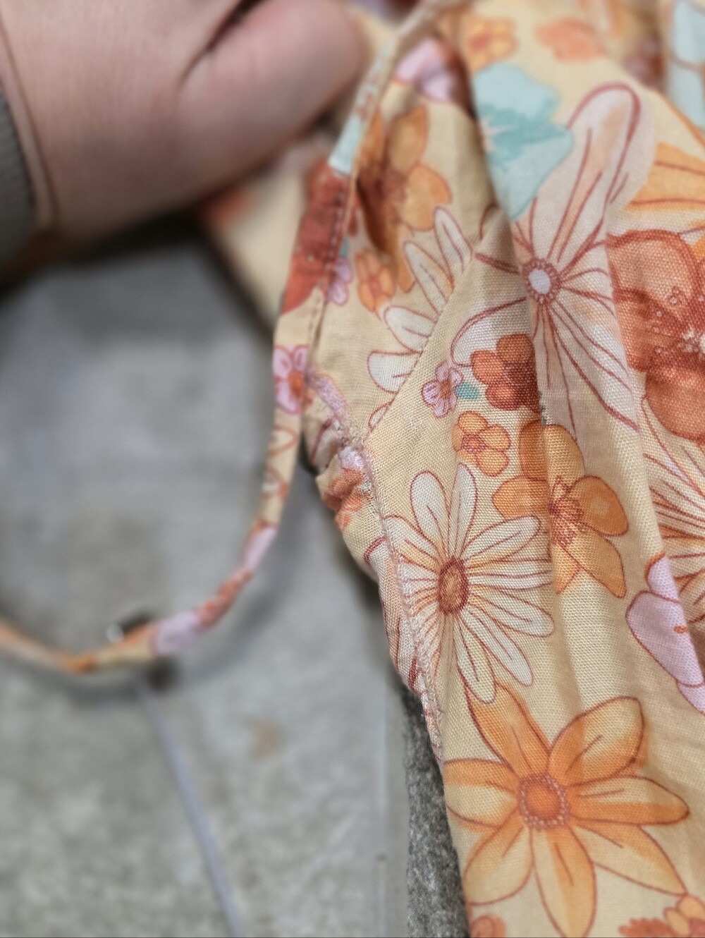 Lotus And Luna Handmade Floral Wide-Leg Lounge Pants Peach Orange Summer Boho S - Picture 11 of 12